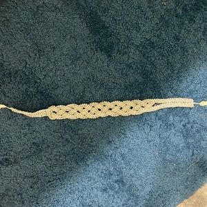 Bead and silver headband.